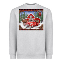 Christmas Farm Reindeer And Truck Heavyweight Sweatshirt | Teevron
