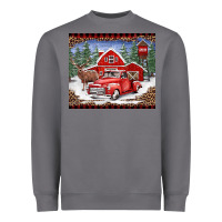 Storm Christmas farm reindeer and truck Heavyweight Sweatshirt - BarkalooDesign