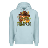 Blue Mist Howdy Pumpkin Premium Hoodie - texasbilliewilder