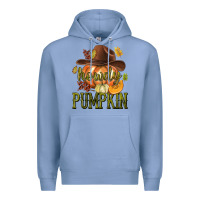 Colony Blue Howdy Pumpkin Premium Hoodie - texasbilliewilder