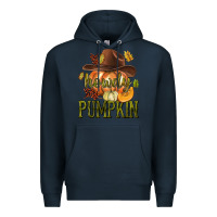 Navy Howdy Pumpkin Premium Hoodie - texasbilliewilder