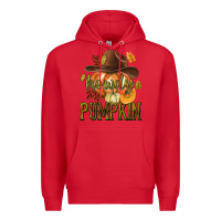 Red Howdy Pumpkin Premium Hoodie - texasbilliewilder