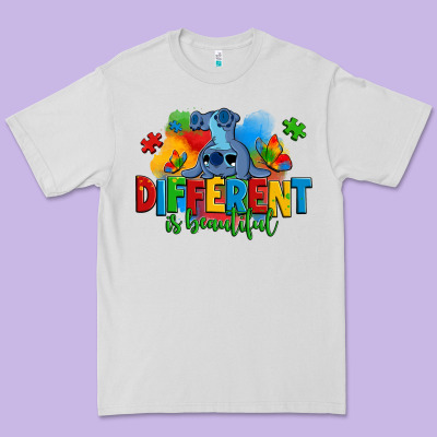Different Is Beautiful Autism Stitch Premium Tee Designed By Zillion Design Studio