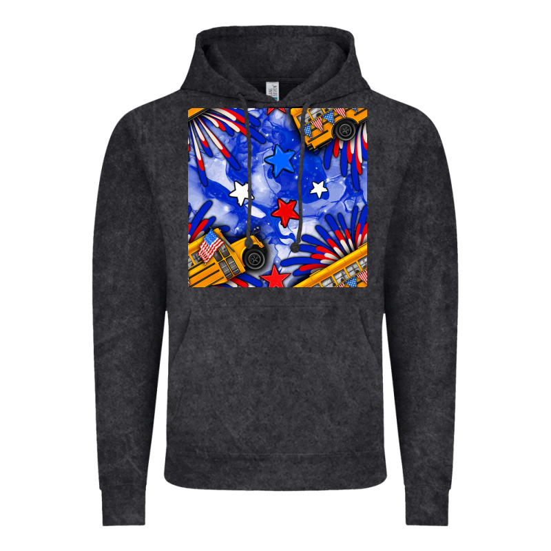 4th Of July School Bus Seamless Pattern Vintage Hoodie by BundleAndBundleShop | Teevron