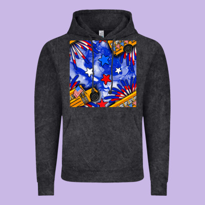 4th Of July School Bus Seamless Pattern Vintage Hoodie Designed By Bundleandbundleshop