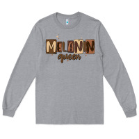 Heather Grey melanin queen Long Sleeve Tee - MaliasSmallBusiness