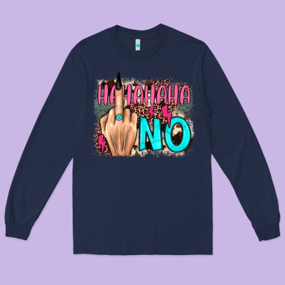 Hahahaha No Leopard Cowhide Long Sleeve Tee Designed By Jahusdesignshop