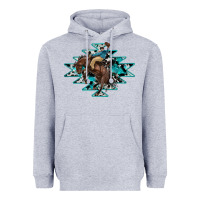Heather Grey western cowboy Heavyweight Hoodie - RanaPortraitStore