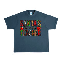 Midnight Navy santa's favorite teacher Urban Heavy Tee - Jasminsmagicworld