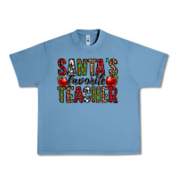Pebble Blue santa's favorite teacher Urban Heavy Tee - Jasminsmagicworld