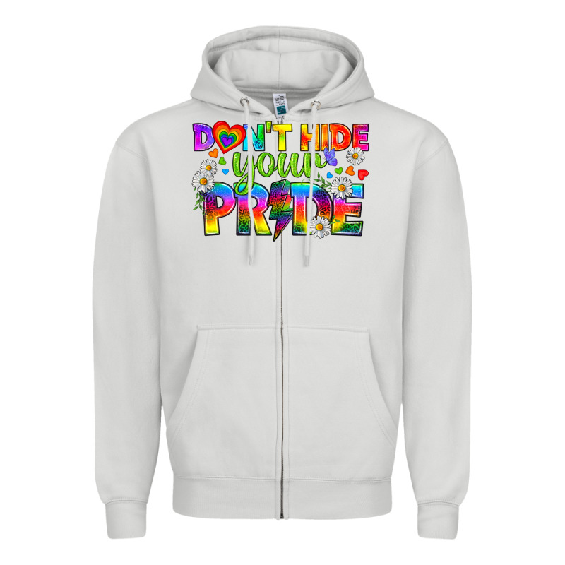 Lgbtq+ Don't Hide Your Pride Zipper Hoodie by BundleAndBundleShop | Teevron
