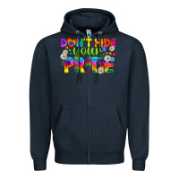 Navy LGBTQ+ Don't Hide Your Pride Zipper Hoodie - BundleAndBundleShop