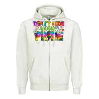 Oatmeal Heather LGBTQ+ Don't Hide Your Pride Zipper Hoodie - BundleAndBundleShop