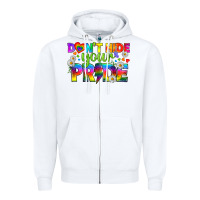 White LGBTQ+ Don't Hide Your Pride Zipper Hoodie - BundleAndBundleShop