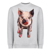 Heather Grey pig Heavyweight Sweatshirt - BarkalooDesign