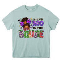Arona I Put The Boo In The Boujie Messy Bun Heavy Core Tee - texasbilliewilder