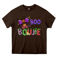 Chocolate Brown I Put The Boo In The Boujie Messy Bun Heavy Core Tee - texasbilliewilder