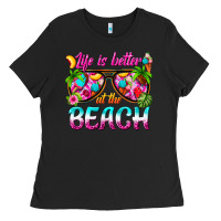 Black life is better at the beach Ladies Tee - texasbilliewilder