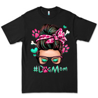 Black dog mom messy bun Premium Tee - Zillion Design Studio