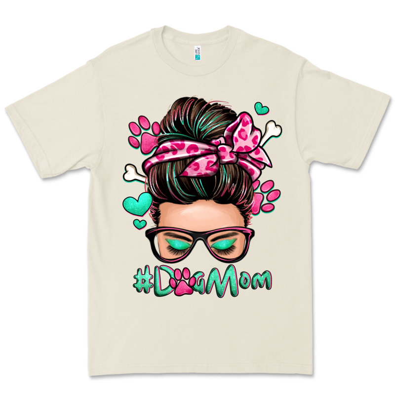 Dog Mom Messy Bun Premium Tee by Zillion Design Studio | Teevron