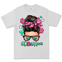 Dove Grey dog mom messy bun Premium Tee - Zillion Design Studio