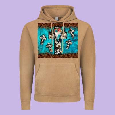 Bull Skull Cross Tumbler Vintage Hoodie Designed By Jahusdesignshop