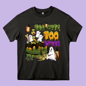 Too Cute Too Spook Heavy Core Tee Designed By Barkaloodesign