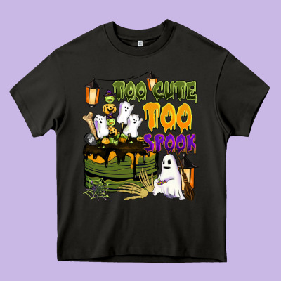 Too Cute Too Spook Heavy Core Tee Designed By Barkaloodesign