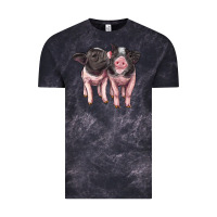Cloud Black cute baby pigs Vintage Tee - Artiststas
