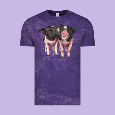 Cute Baby Pigs Vintage Tee Designed By Artiststas