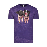 Cloud Purple cute baby pigs Vintage Tee - Artiststas