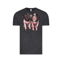 Vintage Black cute baby pigs Vintage Tee - Artiststas