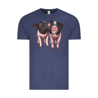 Vintage Denim cute baby pigs Vintage Tee - Artiststas