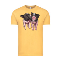 Vintage Mustard cute baby pigs Vintage Tee - Artiststas