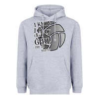 Heather Grey I Know I Play Like A Girl Try To Keep Up Volleyball Heavyweight Hoodie - Bettercallsaul