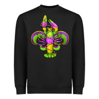 Black mardi gras crawfish fleur de lis Heavyweight Sweatshirt - Jasminsmagicworld