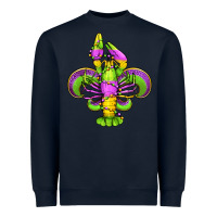 Navy mardi gras crawfish fleur de lis Heavyweight Sweatshirt - Jasminsmagicworld
