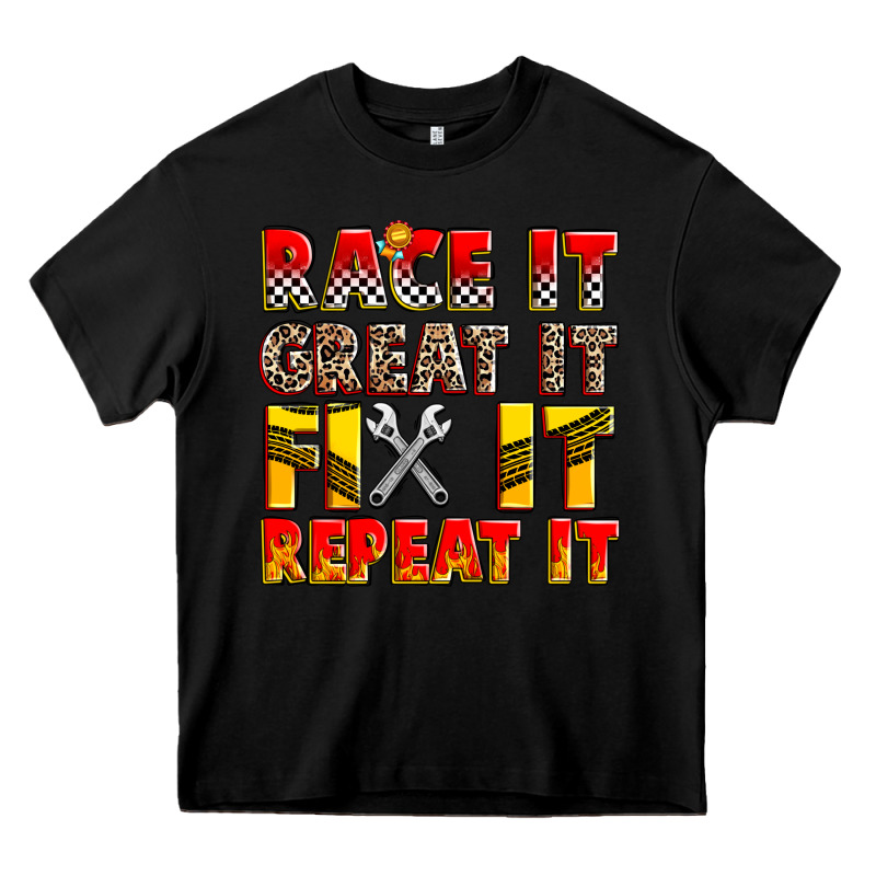 Race It Great It Fix It Repeat It Heavy Core Tee by Zillion Design Studio | Teevron