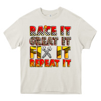Cream race it great it fix it repeat it Heavy Core Tee - Zillion Design Studio