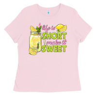 Bubblegum Pink life is  make it sweet Ladies Tee - texasbilliewilder