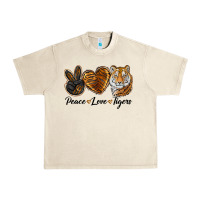 Sandshell Peace Love Tigers Urban Heavy Tee - LillyAllenDesigns
