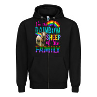 Black I'm The Rainbow Sheep Of The Family Zipper Hoodie - BundleAndBundleShop