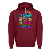 Burgundy I'm The Rainbow Sheep Of The Family Zipper Hoodie - BundleAndBundleShop