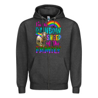 Charcoal Heather I'm The Rainbow Sheep Of The Family Zipper Hoodie - BundleAndBundleShop
