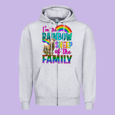 I'm The Rainbow Sheep Of The Family Zipper Hoodie Designed By Bundleandbundleshop