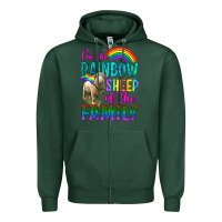 Sports Green I'm The Rainbow Sheep Of The Family Zipper Hoodie - BundleAndBundleShop