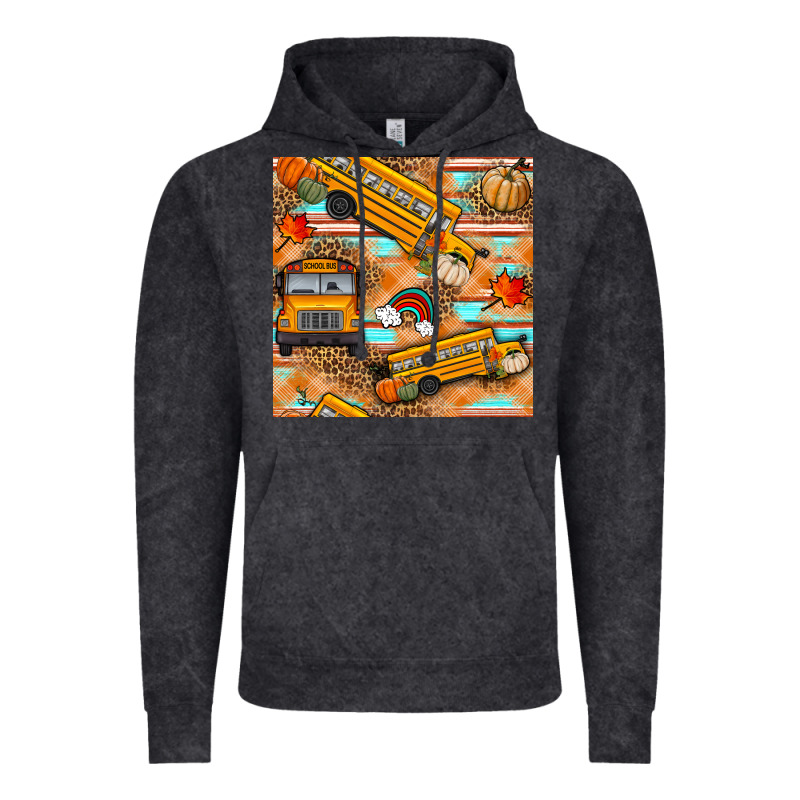 Fall School Bus Seamless Pattern Vintage Hoodie by BundleAndBundleShop | Teevron