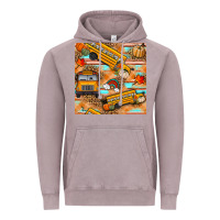 Vintage Zinc fall school bus seamless pattern Vintage Hoodie - BundleAndBundleShop