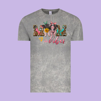 Mom Vibes Baby Pigs Vintage Tee Designed By Artiststas