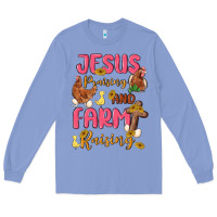 Colony Blue jesus praising and farm raising Long Sleeve Tee - MaliasSmallBusiness